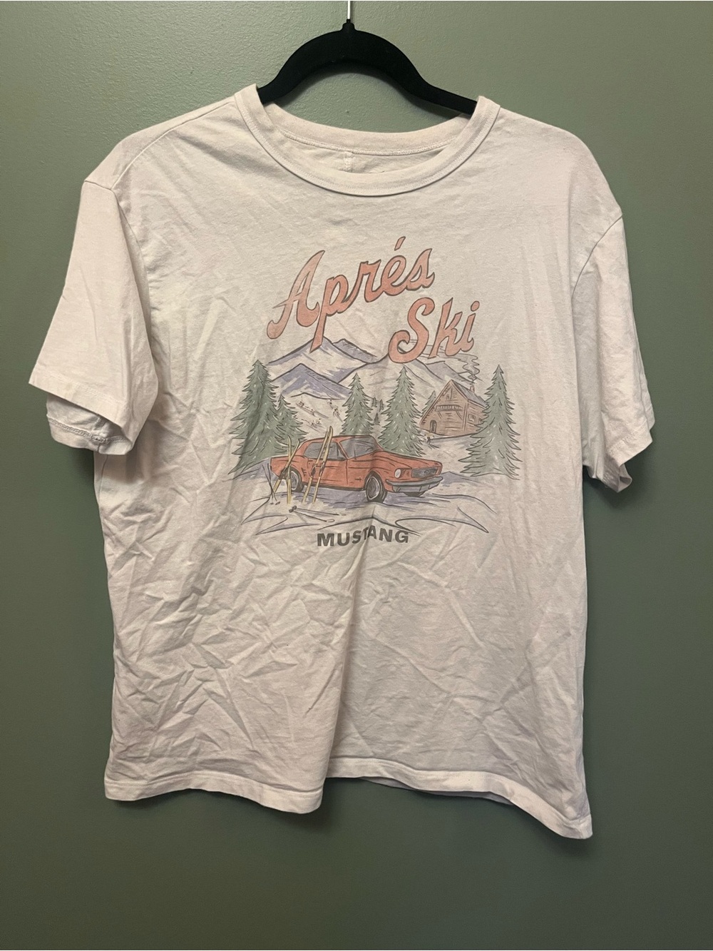Aprés Ski Graphic Tee - White with Rust Accent